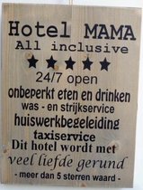 Tekstbord steigerhout hotel mama