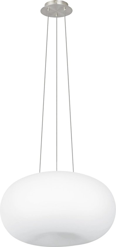 EGLO Optica - Lampe à suspension - 2 lumières - Ø445mm. - Nickel-Mat - Wit