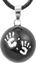Clariz bola zwangerschapsbel zwart met zilveren handjes