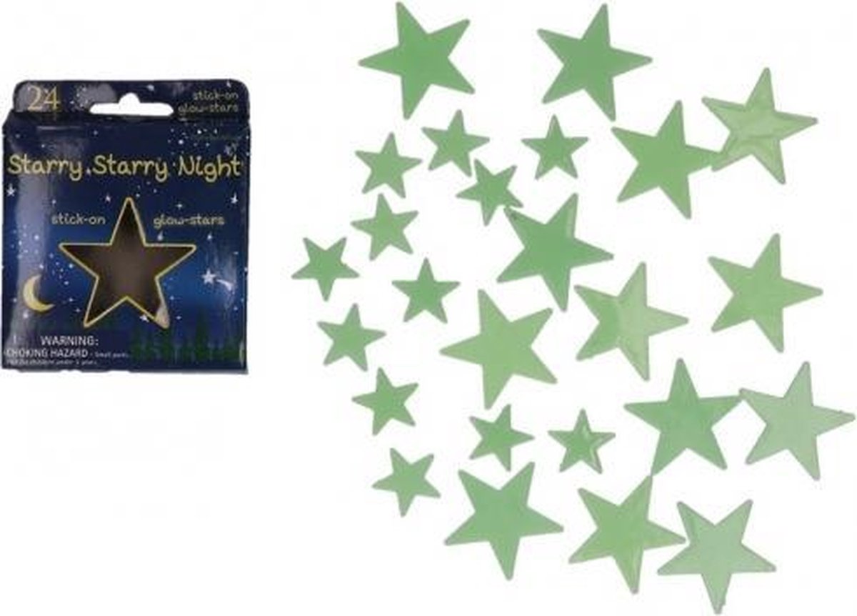Glow in the dark sterren 24 stuks