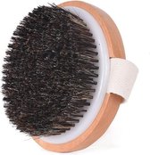 Professionele Dry brush voor de gevoelige huid - paardenhaar - anti-cellulitis - Incl. opbergtas