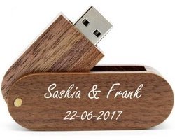 Hout twister walnoot usb stick bedrukken