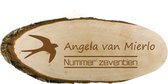 Houten naambord | naambordje voordeur hout| Duurzame naambord hout  24 t/m 26 x 11 cm