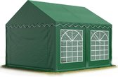 Partytent feesttent 3x4 m tuinpaviljoen -tent PVC 700 N in donkergroen waterdicht