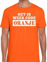 Oranje Code Oranje shirt heren - Oranje Koningsdag / Orange supporter kleding XL