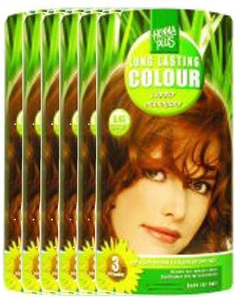 Hennaplus Long Lasting Colour 6.45 Copper Mahogany Voordeelverpakking