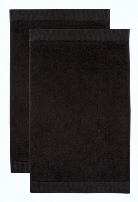 Seahorse Pure Badmat - Zwart - 50 cm x 90 cm - Set van 2