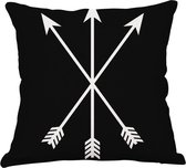 Kussenhoes Zwart Wit Arrows | Kussenhoes met Rits | 45 x 45 cm