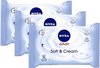 Nivea Baby Soft & Cream - billendoekjes - 3 x 63 doekjes