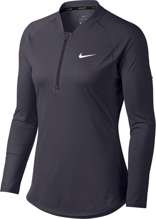 Nike Pure Tennis Top Dames Sportshirt - Maat S  --CONVERTVolwassenenVolwassenen - grijs | bol.com