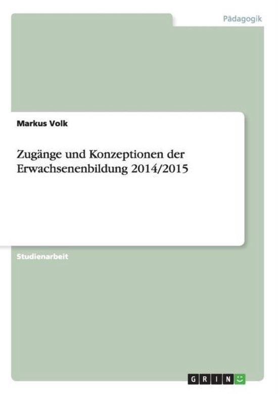 Zugange und Konzeptionen der Erwachsenenbildung 2014/2015 - cover