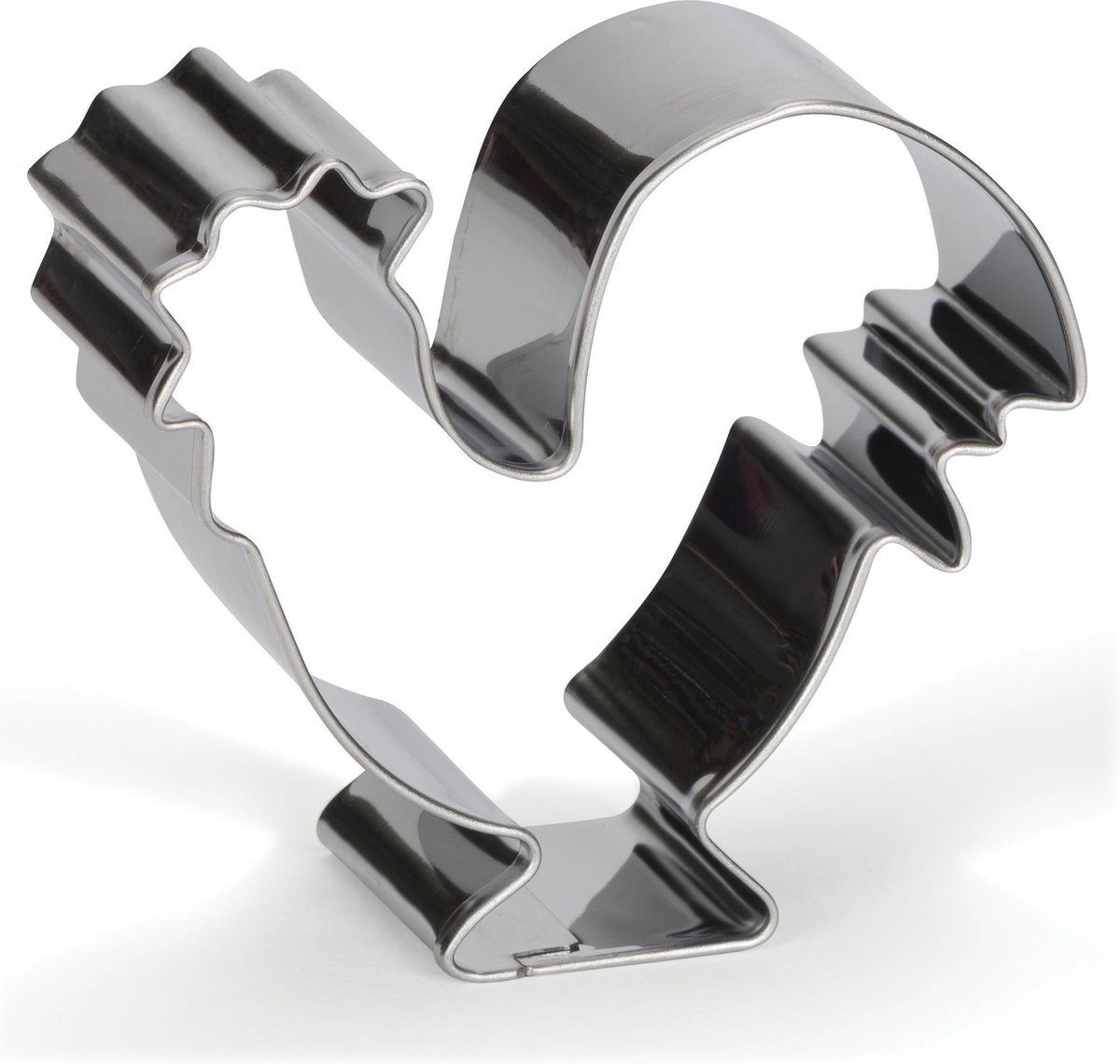 uitsteekvorm Haan 6 cm RVS zilver