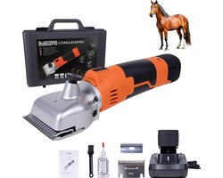 Kneizer CordlessPro Draadloos Scheerapparaat voor Paarden – 2 accu’s en 2 messensets - Geschikt voor het hele paard