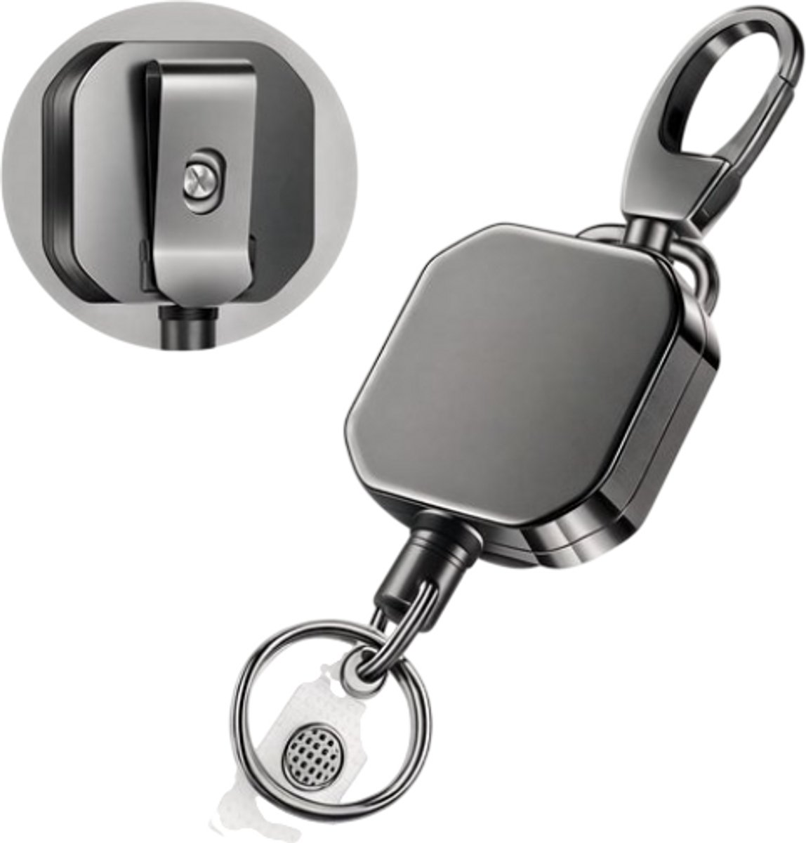 Zware Intrekbare Sleutelhanger en Badge Reel – Metalen ID Kaarthouder, Naamplaatje Lanyard, Keycord, Pasjeshouder, Sleutelkoord, Outdoor Sleutelhouder, Handig Voor Werk en Geschenk