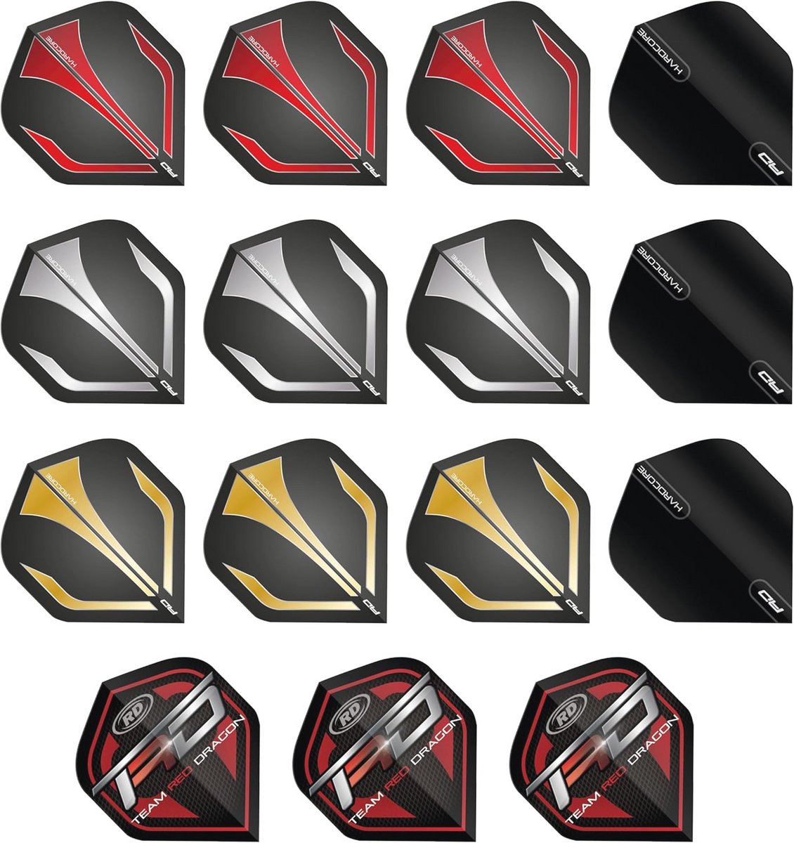 Extra Dikke Standaard Dart Flights - Assortiment van 5 Sets