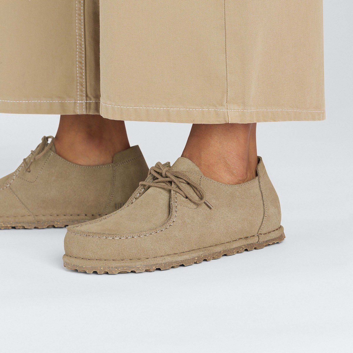 Nette Schoenen Birkenstock Utti Lace N Suede Leer Fashion Wear Volwassen Grijs