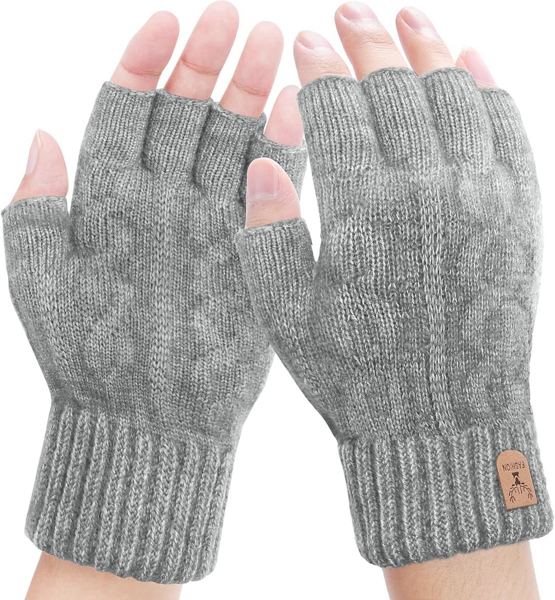 Vingerloze Thermische Handschoenen voor Heren en Dames - Gebreide Winterhandschoenen met Zachte Voering