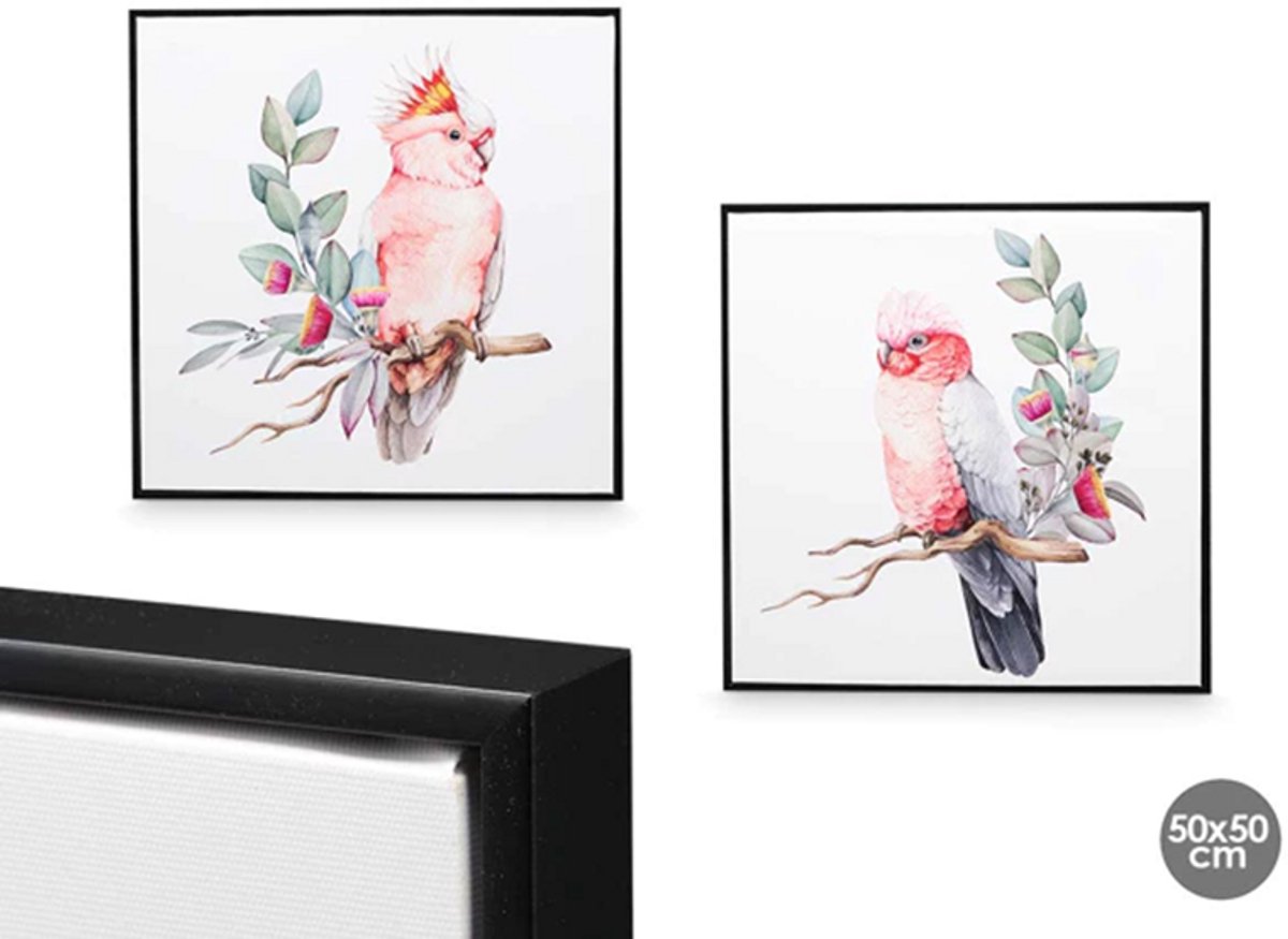 canvas doek schilderij zwarte lijst vogels, 2 maal vogelkunst canvas modern schilderij vogels canvas wanddecoratie schilderij met zwarte lijst natuur schilderij decoratief schilderij woonkamer wanddecoratie canvas print vogels