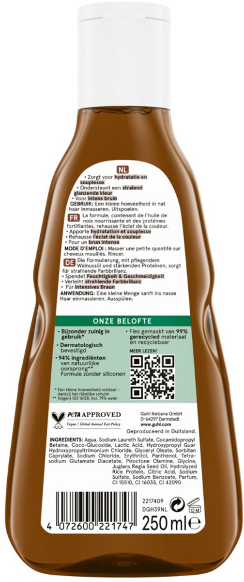 Guhl Shampoo Fascinerend Bruin - 4 x 250 ml - Voordeelverpakking