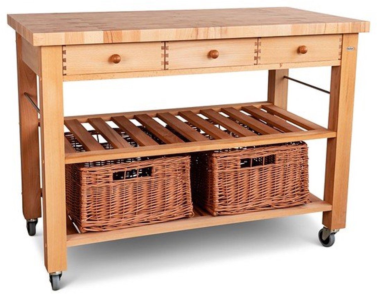 Butler keukentrolley M-1200, Kopshout Bovenblad