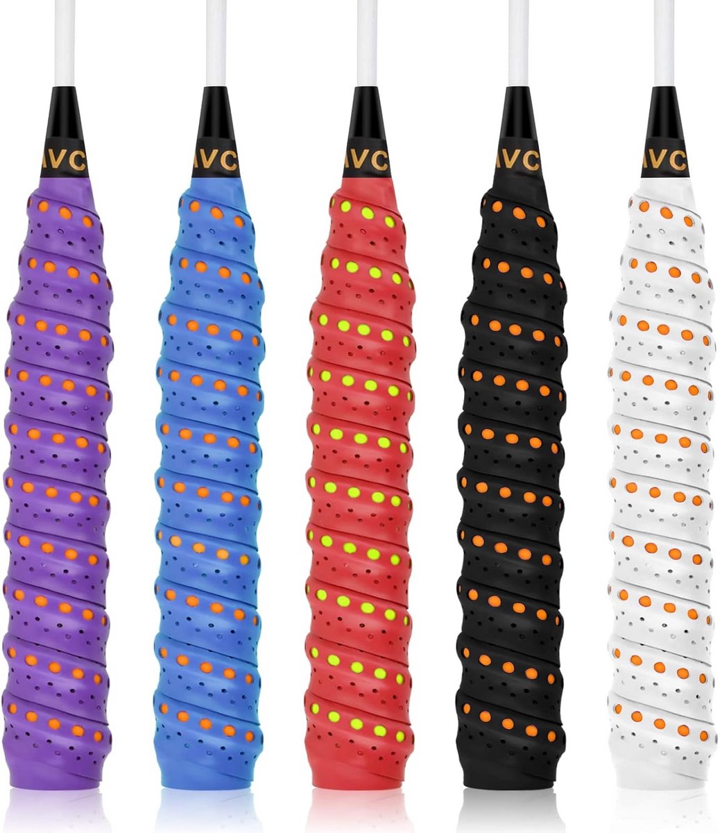 5x Grip Tape Set voor Badminton en Tennis Rackets - Antislip & Zweetabsorberend
