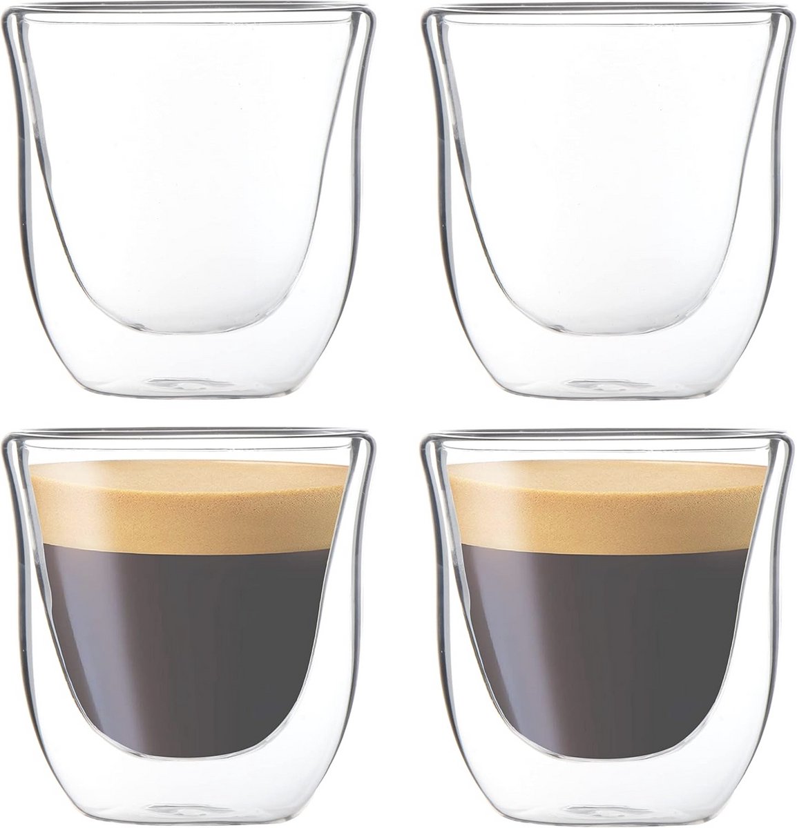 Set van 4 Dubbelwandige Espresso Kopjes 80ML