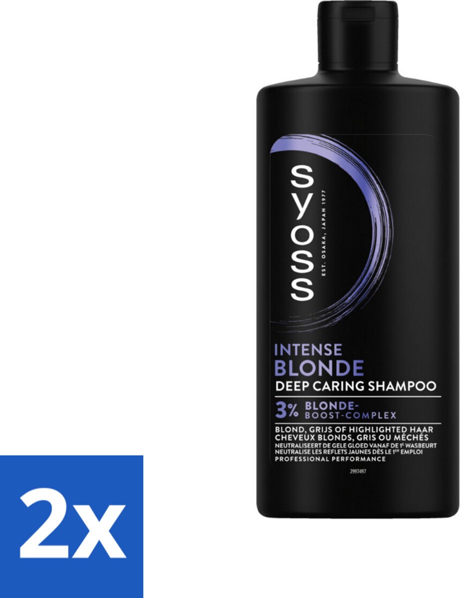 2 x SYOSS - Blonde - Shampoo - Langdurige Styling - 440ml - Blond Shampoo - Blonde Haarkleur - Gele Gloed Neutraliseren - Haarverzorging Blond Haar - Syoss Shampoo