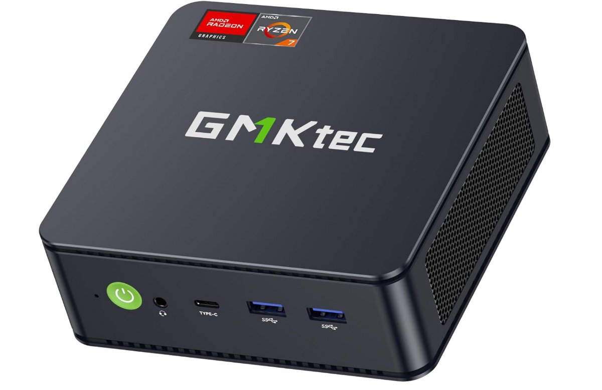GMKtec M5 Ultra Mini PC – AMD Ryzen 7 7730U – 16GB DDR4 – 512GB PCIe SSD – Windows 11 Pro – WiFi 6 – Bluetooth 5.2 – Dual 2.5G LAN – USB-C – Triple 4K Desktop PC