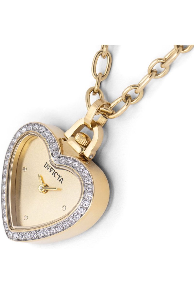 Invicta Mini - Necklace 49938 Dames Horloge - Waterdicht - Analoog - Quartz Uurwerk - Roestvrij Staal met gouden Wijzerplaat - mm