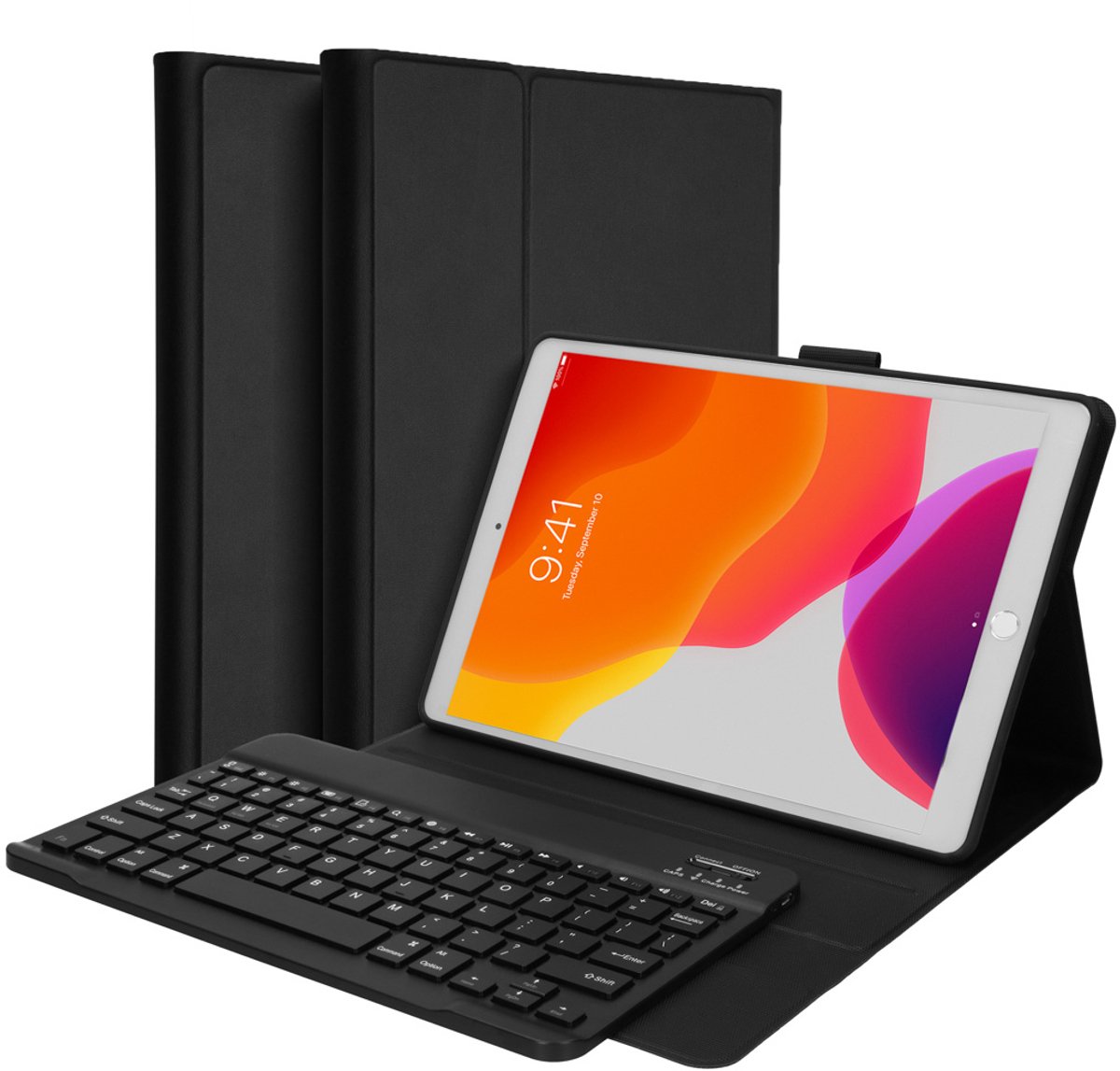Accezz QWERTY Bluetooth Keyboard Bookcase voor de iPad 10.2 (2019 / 2020 / 2021) - Zwart