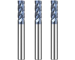 3 Stukken Hardmetaal Frees 6mm voor CNC Bewerking - Zwart AlTiN Gecoat
