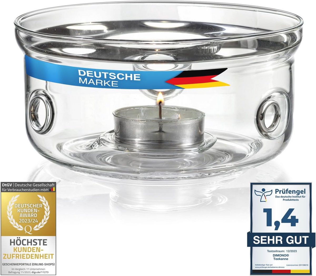 Theepotverwarmer van borosilicaatglas voor perfecte theeceremonies