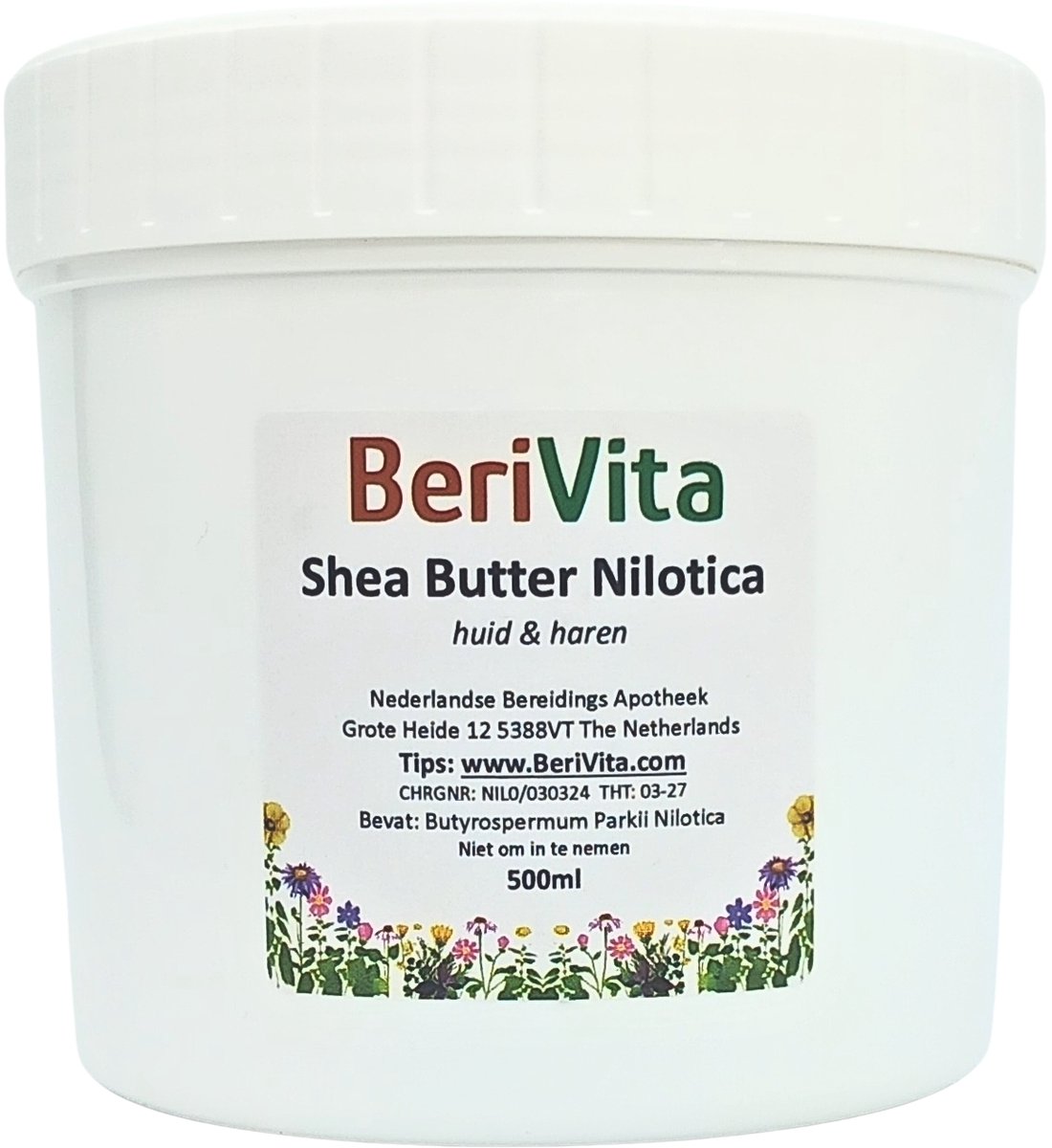 Nilotica Shea Butter 500ml Pot - Huid en Haar - Ongeraffineerde en Onbewerkte Sheabutter Nilotica