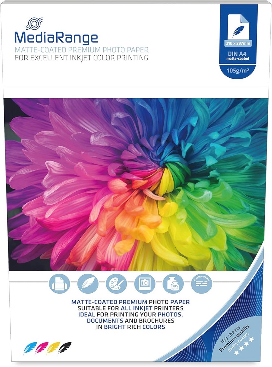 Matte Fotopapier voor Inkjetprinters A4 - 100 Vellen 105g