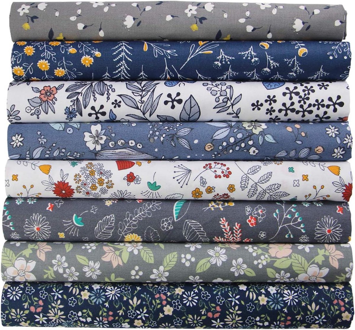 Allecta - Katoenen Stofmonster voor Patchwork en Quilten - 50 x 50 cm - 8 Stuks