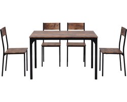 Zitgroep, eetkamerset, eettafel met 4 stoelen, voor balkon, 