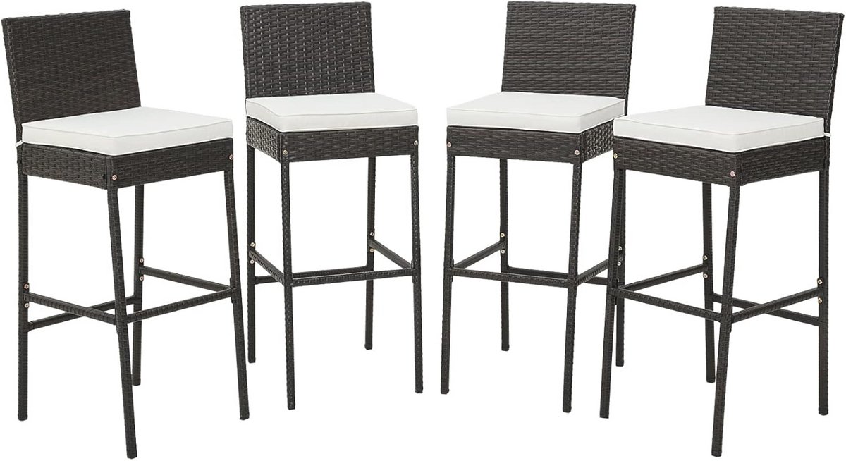 Barkruk met Kussens en Rugleuning – Duurzame Bistrostoelen voor Balkon en Tuin