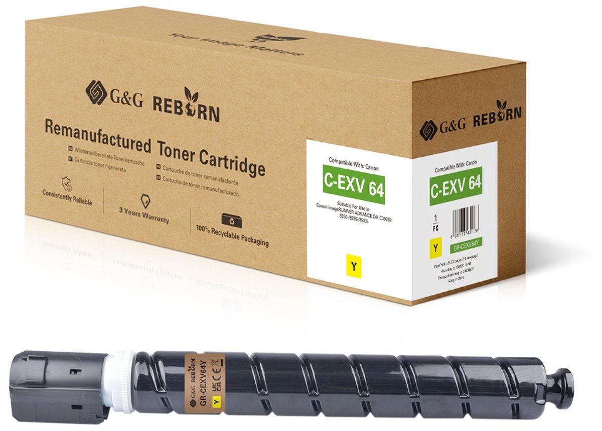 G&G 21948 tonercartridge 1 stuk(s) Compatibel Geel
