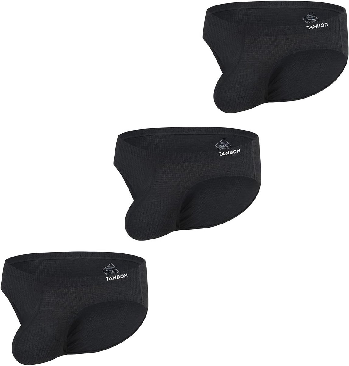 Driehoekslip voor heren, lage taille, ademend gaasstof, grote zak, tagloze onderbroek