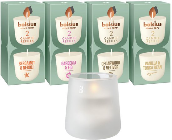 Bolsius - CleanLight Wit - Houder en navulling