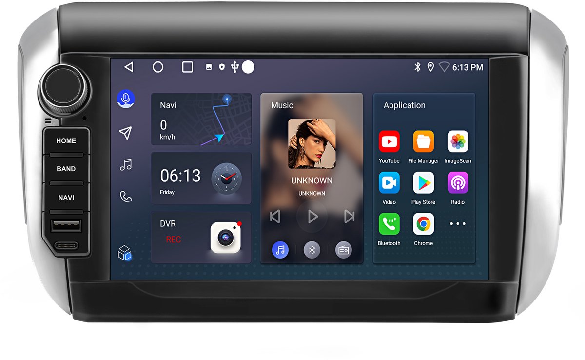 Hexinex Quad-Core autoradio Geschikt voor Peugeot 208/2008 - Draadloos CarPlay, Android Auto, Android 15, multimediaspeler, 2GB+64GB