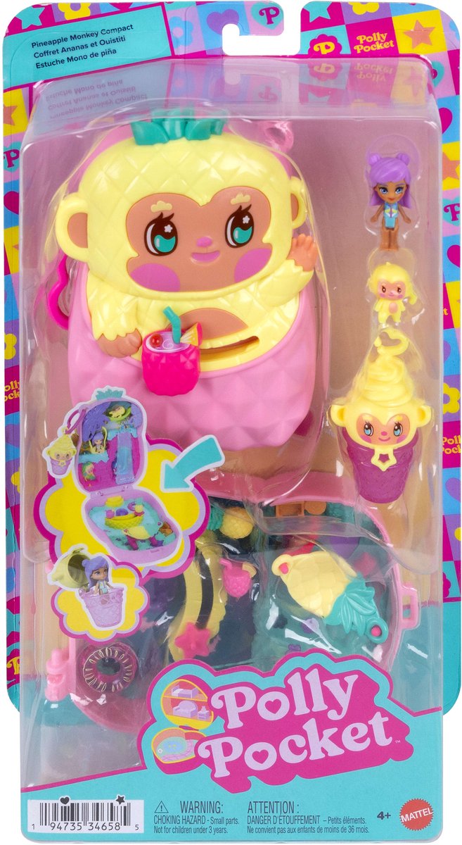 Polly Pocket Ananas Aapje Compacte Speelset — afbeelding 9