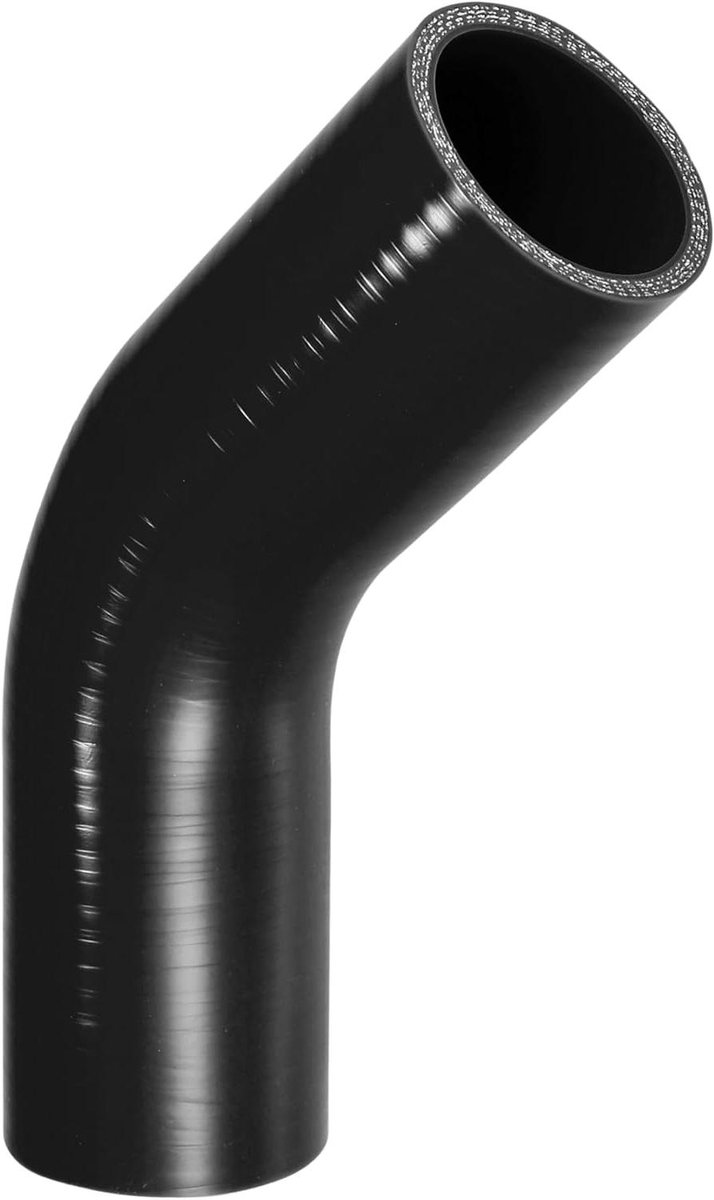 Allecta - Zwarte autosiliconenslang 45 mm ID, 102 mm lengte, 45 graden - Universeel GOEDKOOP BESTELLEN "zwarte autosiliconenslang" "koelmiddelslang" "universeel"