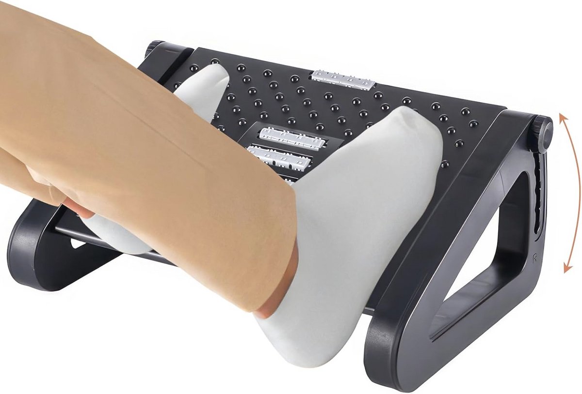 Ergonomische Voetsteun voor Onder Bureau met 6 Verstelbare Hoogtes en Massagetextuur