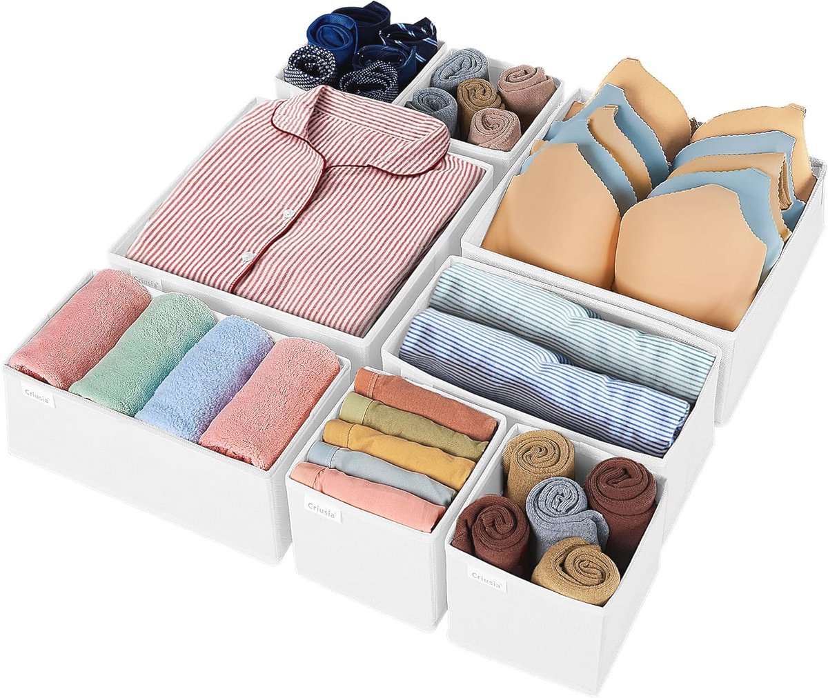Lade Organizer 8 Pack - Opvouwbare Kastorganisatoren voor Kleding en Accessoires