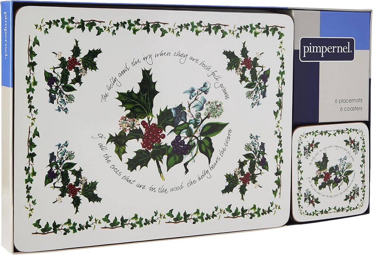 Set van 6 Vlek- en Hittebestendige Placemats met Onderzetters, Meerkleurig, 23 x 30 cm