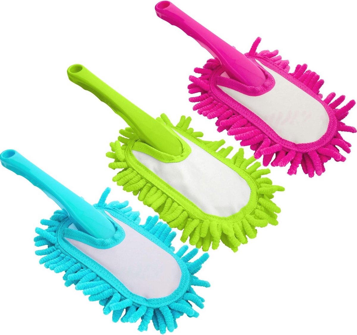 Set van 3 handstofzuigers met microvezel noedelstof voor optimale reiniging