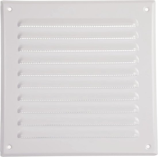 Vent Systems - 16,5 x 16,5 cm - Zwart - Vierkant metalen ventilatierooster - Vierkant ventilatierooster - Geïntegreerd vliegengaas - HVAC-ventilatieopeningen voor badkamer, thuiskantoor, keuken