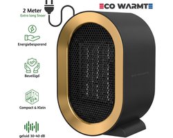 Eco Warmte® Premium Elektrische Verwarming - Elektrische Kachel - Ventilatorkachel - Keramische Kachel - Luxe Heater - 2 Standen - 800/1200 Watt - LED Indicatie - Grijs