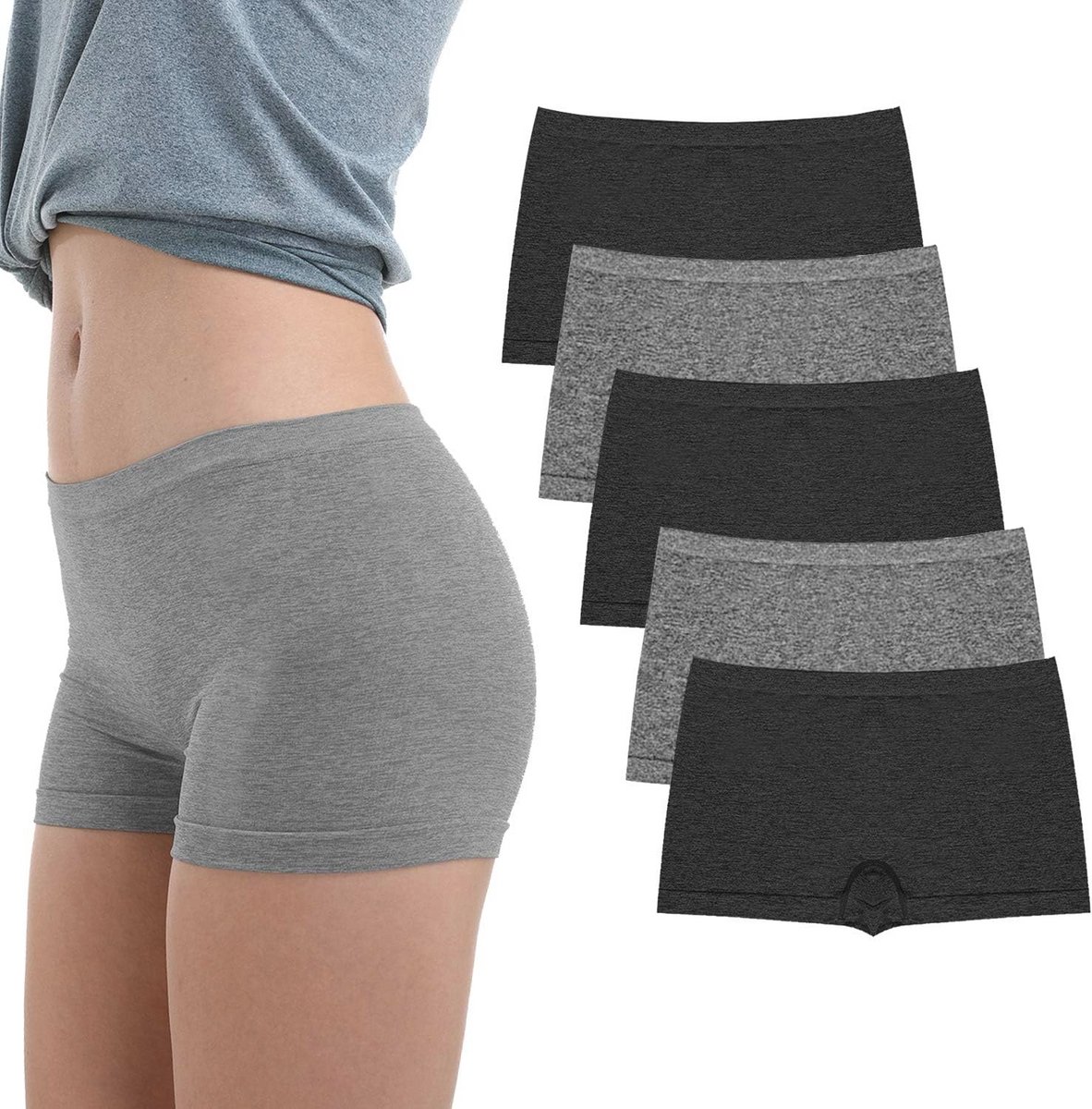 Naadloze Dames Boxershorts - Comfortabele Boyshorts voor Onder Jurken (Set van 5)